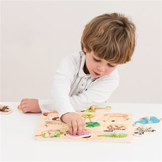 Peg puzzle - 8 pieces - safari